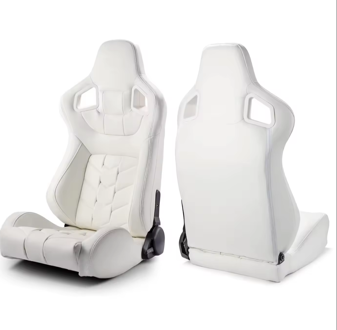 Jiabeir White Luxury Sports Car Racing Sim Bucket Seat JBR9009