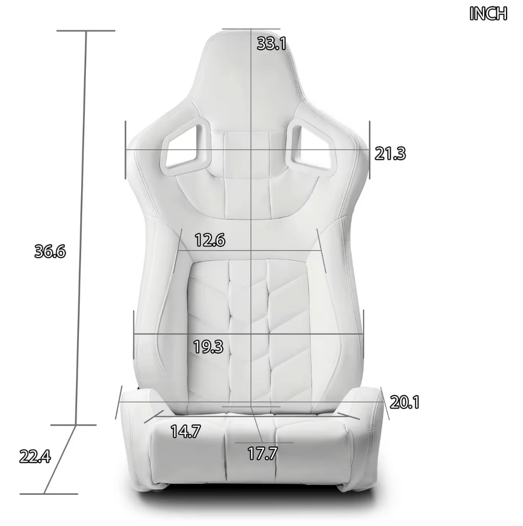 Jiabeir White Luxury Sports Car Racing Sim Bucket Seat JBR9009
