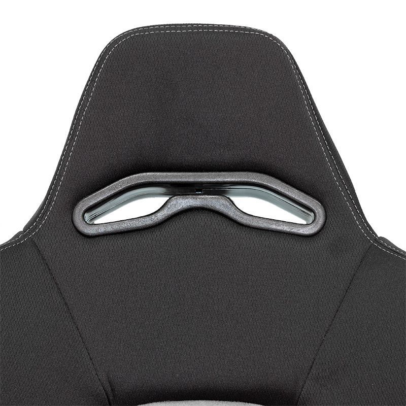 Auto-Style x1 Individual Luxe Universal Sports Bucket Seat Black Textile & Grey Stitch Alcantara